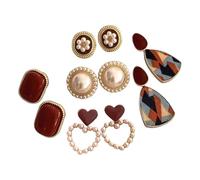 Pendientes De Perlas Aguja Plata En Vino Con Estilos Retro Hong Para Un Temperamento Femenino Elegante Ligeros Y Cómodos