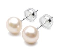 Pendientes de perlas cultivadas en agua dulce de plata de ley 925 para mujer VIKI LYNN, 8.5-9mm, Perla de agua dulce