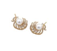 Pendientes de perlas de agua dulce en cobre resistente que ofrecen un elegante y cómodos para las mujeres de Pendientes de perlas de todos los días