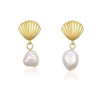 Pendientes De Perlas De Agua Dulce Naturales De Concha De Oro Pendientes De Plata De Ley 925 Irregulares Para Mujer Pendientes De Gota Vintage