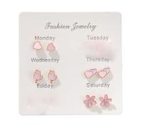 Pendientes de perlas de cristal, juego de 6 pares de pendientes de aro de oro para mujer, cadena gruesa abierta, paquetes de pendientes para cumpleaños, joyería de moda o pendientes de Alemania, talla