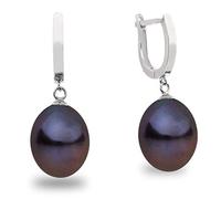 Pendientes de Perlas de Mujer Cultivadas de Agua Dulce tipo Gota 10-11 mm Secret & You - Plata de Ley de 925 milésimas - En colores Naturales Blanco, Lavanda y Melocotón y Tratados Gris y Negro