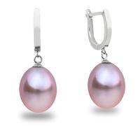 Pendientes de Perlas de Mujer Cultivadas de Agua Dulce tipo Gota 10-11 mm Secret & You - Plata de Ley de 925 milésimas - En colores Naturales Blanco, Lavanda y Melocotón y Tratados Gris y Negro