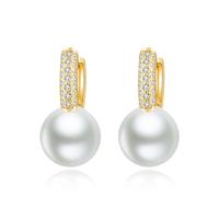 Pendientes de Perlas de Oro Plateado, Ley 925, Hipoalergénicos, para Mujer y Niña - un título más breve y claro que describe mejor el producto.