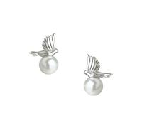 Pendientes de perlas de pájaro volador, pendientes de mensajero de paloma de la paz, joyería de diseño de nicho, joyería de temperamento suave, accesorios de oído para trajes de moda de mujer