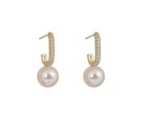 Pendientes de perlas de simulación de gota blanca colgantes para las mujeres pendientes de estilo barroco con gancho de temperamento largo pendientes simples Clever Design