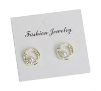 Pendientes de perlas orientales con 7 12 perlas naturales de agua dulce de 4 5 mm, diseñados con técnicas de deconstrucción geométrica y base ligera de acero inoxidable 316L con revestimiento dorado