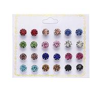 Pendientes de perlas par de doce conjuntos de pendientes para mujer, talla única, Diamante de imitación, Sin piedra preciosa