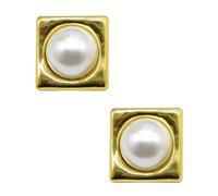 Pendientes de perlas retro portátiles con diseños geométricos, accesorio para mujeres de cualquier edad que buscan elevar sus estilos, aretes de perlas cuadradas retro, talla única, como se describe