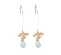 Pendientes de perlas simples con gotas de agua, para mujer vintage hoja perla dePendientes colgantes con ngle Regalo encantador para joyería Muy práctico y popularHermoso diseño