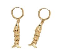 Pendientes de pez únicos que simbolizan vigor y agilidad, anillos colgantes de cobre resistente para un uso cómodo, joyería moderna de criatura marina, talla única, como se describe, como se describe