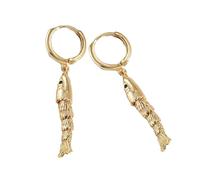Pendientes de pez únicos que simbolizan vigor y agilidad, anillos colgantes de cobre resistentes para un uso cómodo, joyas inspiradas en el mar, talla única, como se describe, como se describe