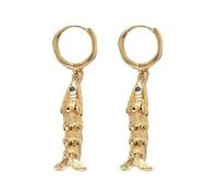 Pendientes de pez únicos que simbolizan vigor y agilidad, anillos colgantes de cobre resistentes para un uso cómodo y resistentes a las alergias, talla única, como se describe, como se describe