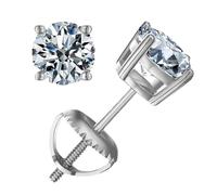 Pendientes de pico, pendientes para mujer con gema de laboratorio de 0,4 quilates, pareja de joyas de plata brillante accesorio de | Para esposa amiga hermanas amigas madre