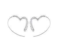 Pendientes de piedra 2024 New Love Full Pendientes y colgantes, diseño moderno y versátil, aretes y aretes súper brillantes, talla única, Metal, Sin piedra preciosa