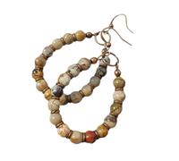 Pendientes de piedra natural de inspiración artística únicos con cuentas para mujeres que aman los estilos vintage