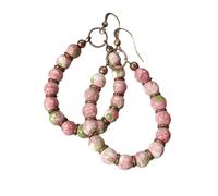 Pendientes de piedra natural inspirados en Bohemia Artística Pendientes de perlas únicos para las mujeres que aman los estilos vintage Pendientes de perlas hechos a mano, talla única, como se describe