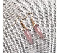 Pendientes de piedra natural, joyería hecha a mano, pendientes de piedra de amatista de cono puntiagudo largo, regalos para mujeres, 2