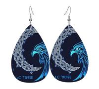 Pendientes De Piel Arte De Nudos De Falcon Moon Aretes De Lujo Textura Ligera De Lujo Para Vacaciones Para Mujeres Y Niñas