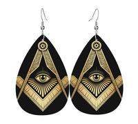 Pendientes De Piel Arte Ornamental Del Símbolo Masónico Del Ojo Que Todo Lo Ve Pendientes De Piel Moda Para Adecuados Para Fiestas Vida Cotidiana