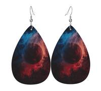 Pendientes De Piel Baloncesto En Llamas Entre Humo Colorido Ligero Pendientes Colgantes De Piel Modernos Aretes De Cuero Con Forma Para Fiestas Vida Cotidiana Bodas
