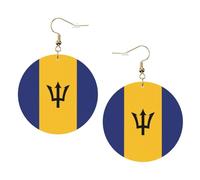 Pendientes De Piel Bandera De Barbados Decoración De Ropa Pendientes De Piel Moda Para Vida Cotidiana Adecuados Para Fiestas