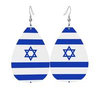 Pendientes De Piel Bandera De Israel Decoración De Ropa Aretes De Cuero Con Forma De Lágrima Para Mujer Para Decoración De Ropa Para Mujeres Y Niñas