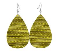 Pendientes De Piel Cinta De La Escena Del Crimen Moda Pendientes Colgantes De Piel Ligero Aretes De Cuero Con Forma De Lágrima Para Bodas Mujeres Vacaciones