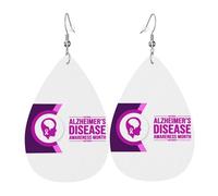 Pendientes De Piel Cinta Morada Del Mes De Concientización Sobre La Enfermedad De Alzheimer Aretes De Lujo Para Mujer Para Vida Cotidiana Decoración De Ropa