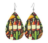 Pendientes De Piel Comida Mexicana Sin Complicaciones Moda Pendientes De Cuero En Forma De Lágrima Para Adecuados Para Fiestas Vacaciones