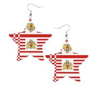 Pendientes de piel con diseño de bandera del Senado de Bremen, accesorios ligeros y elegantes para fiestas, bailes y la vida cotidiana.