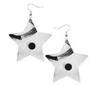 Pendientes de piel con diseño de estrella de hockey sobre hielo, para mujer, para fiestas de cumpleaños, talla única, Cuero sintético