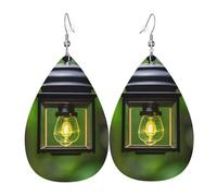 Pendientes de piel con diseño de lágrima y luciérnaga y linterna, accesorio colgante de gota de agua para fiestas de vacaciones