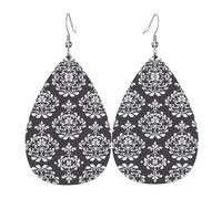 Pendientes de piel con estampado artístico de elefantes, disfraz de lágrima | Pendientes colgantes con forma de lágrima con purpurina para fiestas y niñas