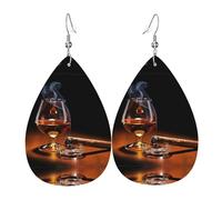 Pendientes de piel con estampado artístico de elefantes, disfraz de lágrima | Pendientes colgantes con forma de lágrima con purpurina para fiestas y niñas