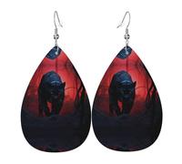 Pendientes de piel con estampado de cazadores de panteras, aretes ligeros de lágrima perfectos para Navidad, regalos del día de San Valentín