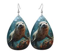 Pendientes de piel con forma de cachorro de foca, accesorios para mujer, adecuados para el uso diario, viajes y viajes.