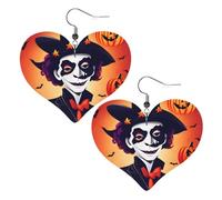 Pendientes de piel con forma de corazón para mujer, para bodas, bailes, uso diario, talla única, Cuero sintético