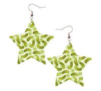 Pendientes de piel con forma de estrella para sushi, eneldo, pepinillos, accesorios de moda, ligeros, festivales, fiestas, vida cotidiana, One Size, Cuero, Sin piedra preciosa