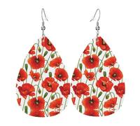 Pendientes de piel con forma de gota de agua para mujer, para fiestas de cumpleaños, bodas, bailes, talla única, Cuero sintético