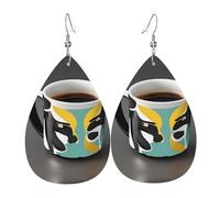 Pendientes de piel con taza de café, estilo europeo y americano para mujeres jóvenes, regalos de cumpleaños o regalos del día de San Valentín