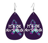 Pendientes De Piel Concientización Sobre La Prevención Del Suicidio Moda Aretes De Lujo Modernos Para Adecuados Para Fiestas Decoración De Ropa