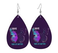Pendientes De Piel Concientización Sobre La Prevención Del Suicidio Modernos Pendientes De Cuero En Forma De Lágrima Decoración De Ropa Para Adecuados Para Fiestas Para Mujeres Y Niñas