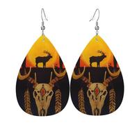 Pendientes De Piel Cráneo De Vaca De La Rueda Medicinal Nativa Del Suroeste De Texas Decoración De Ropa Aretes De Lujo Modernos Para Adecuados Para Fiestas Para Mujeres Y Niñas