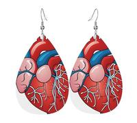 Pendientes De Piel (Cuadro Del Corazón De Anatomía Humana) Aretes De Lujo Modernos Para Decoración De Ropa Vacaciones