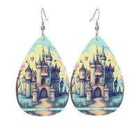 Pendientes De Piel Cuento De Hadas Impreso Aretes De Lujo Moda Para Adecuados Para Fiestas Para Mujeres Y Niñas