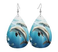 Pendientes De Piel Cuento Del Beso Del Delfín Para Mujer Pendientes De Piel Textura De Lujo Ligera Para Adecuados Para Fiestas Vacaciones