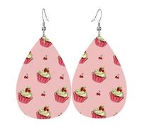 Pendientes de piel de lágrima de pastel de cereza, accesorios para mujer, aretes versátiles adecuados para viajes y viajes.