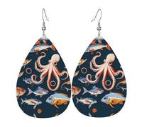 Pendientes de piel de pez y pulpo para mujer, colgantes, aretes de lágrima, ligeros, regalos para mujeres y niñas