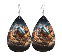Pendientes de piel de rugby on Fire, pendientes de estilo europeo y americano para mujeres jóvenes, regalos de cumpleaños o regalos del día de San Valentín
